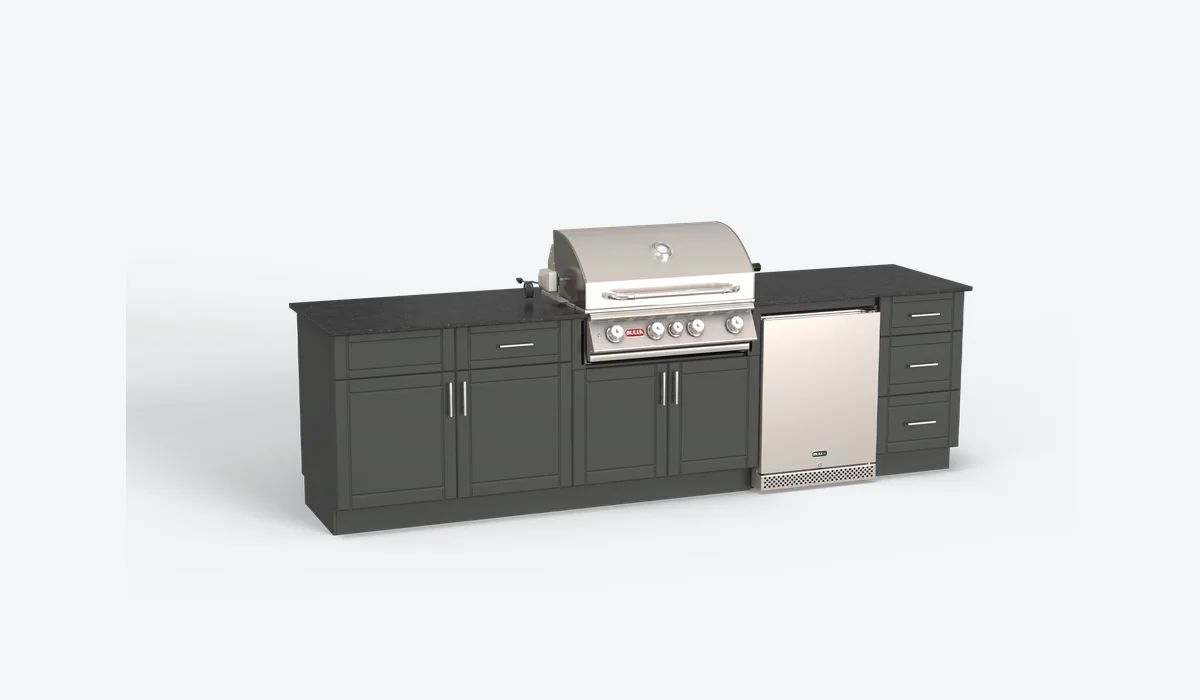 Bull Charleston 10 ft DuraBull outdoor kitchen, Charcoal Grey